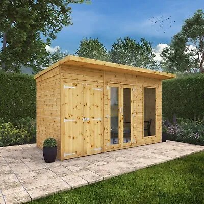 Waltons Pent Summerhouse With Side Shed Shiplap Wooden Garden Room 12 X 6 12ft • £1207.49