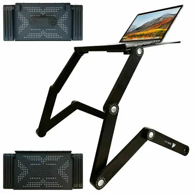 Laptop Table Mouse Tray Dual Cooling Fans 3 Legs For Home Use Portable Desk • £9.90