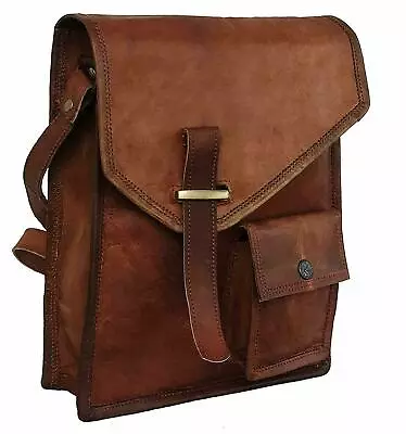 Men's Rustic Genuine Leather Messenger Shoulder Bag Small Cross Body Satchel • $36.89