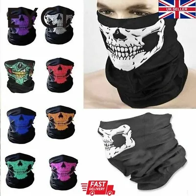 Biker Skeleton Skull Face Mask Neck Warmer Snood Ghost Cover Bandana Ski BMX • £2.99