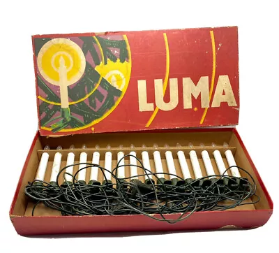 Vintage LUMA Swedish 16 Candle Clip CHRISTMAS LIGHTS Working With Box • $39.99