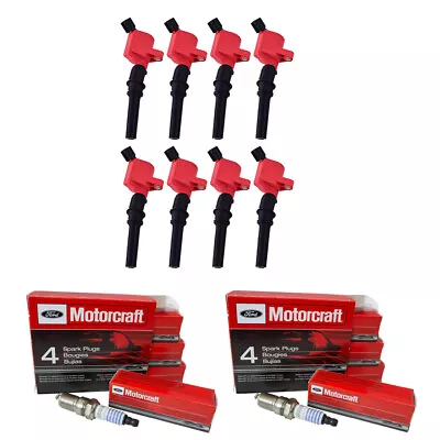 8 Pack Motorcraft Spark Plugs SP413 Ignition Coils DG508 For Ford F-150 Mustang • $108.68