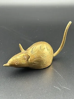 Vintage Brass Mouse Ring Holder India 4” • $18.95