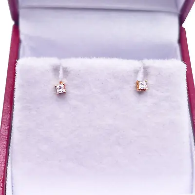 18ct White Gold Diamond Children's Earrings 0.06ct Child Friendly Safe & Secure • £195