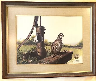 R. J. McDonald  Wildlife  Print - Bob White Quail - State Of Tennessee Seal - LE • $150