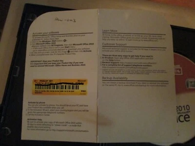 £10 • Buy Microsoft Office 2010 Office And Home Disc + Genuine Serial