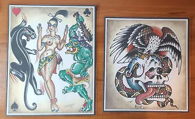 2 Sheets 1989 Don Ed Hardy Traditional Vintage Style Tattoo Flash Girls Dragon • $39.99