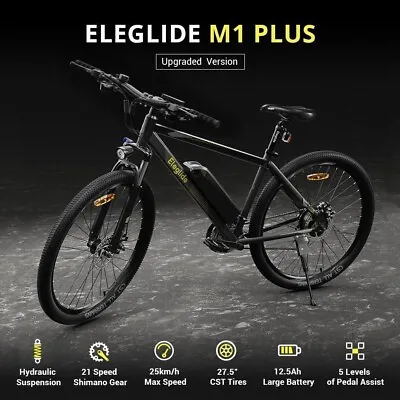 Eleglide M1 Plus Electric Mountain Bicycle 27.5  E-bike 250W 36V 12.5Ah With APP • £649