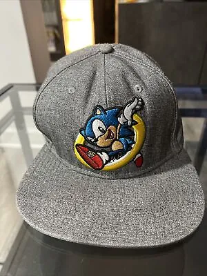 Sonic The Hedgehog Ring Snapback Gray Hat Cap • $17.50