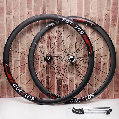 700C Carbon Hub Wheels Clincher Disc & Rim Brake Wheelset Road Bike Rim Wheelset • $199.99