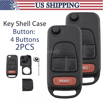 2 For 1999 2000 2001 Mercedes Benz ML430 Flip Remote Car Key Fob Shell Case 4B • $12.78