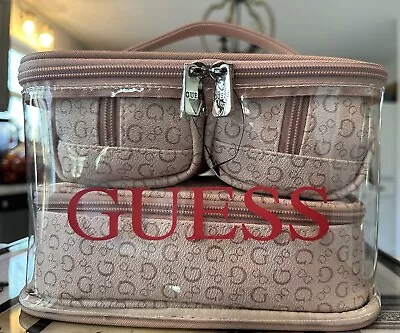 New Set Of 4 Guess Makeup Travel Junction Cases Different Sizes Pale Pink • $49