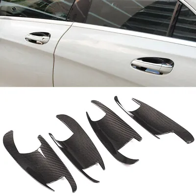 Carbon Fiber ABS Door Handle Bowl Cover For Benz C E GLK CLA Class W212 117 X204 • $19.97