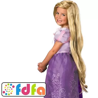 Smiffys Official Disney Tangled Rapunzel Wig Childs Kids Fancy Dress • £18.79