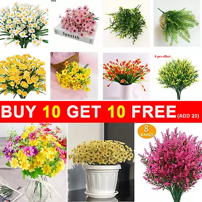 28 Heads Artificial Fake  Flowers Silk Bouquet Plants Wedding Home Party Decor • £3.66