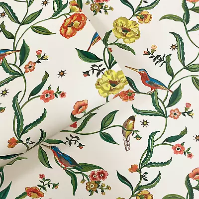 Summer Birds Muriva Wallpaper Leaves Blossoming Trails Cath Kidston 182552 Cream • $48.13