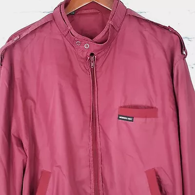 Vintage Members Only Bomber Jacket Cafe Racer Mens Burgundy Red • $34.99