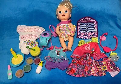 Baby Alive 2014 Doll W/ 5 Outfits Food Mill Bottle Extras! English & Spanish • $75