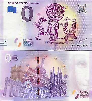 Comics Station Antwerpen Theme Park 0 Euro Souvenir Note 2018 Series 1 Antwerp • £8.89