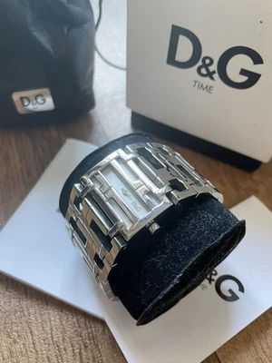 £99 • Buy D&G DOLCE & GABBANA QUARTZ Stainless Steal Bracelet WATCH Chunky - Rare
