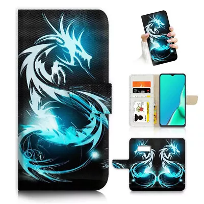 ( For Samsung S7 Edge ) Wallet FlipCase Cover PB24322 Blue Dragon • $12.99