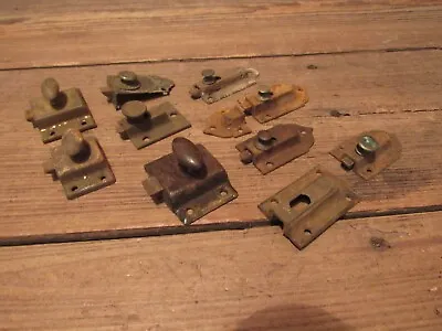 Vintage 1800's Cabinet LOT Catches Cupboard Latches Brass & Metal Knob - PARTS! • $89.99