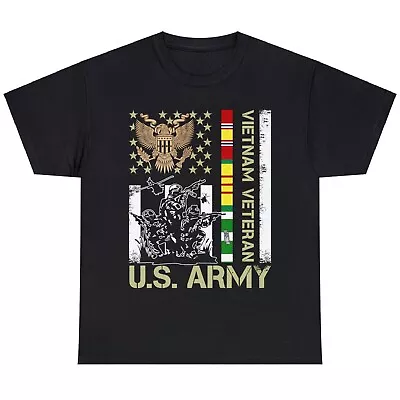 US Army Vietnam Veteran War USA Flag Shirt Veteran Vietnam Army T-Shirt • $18.49