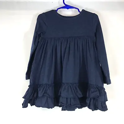 Matilda Jane - Girls 2 - Navy Long Sleee Ruffle Dress • $21.25