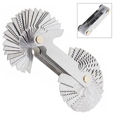 Pitch Cutting Gauge Stainless Steel Screw Thread Pitch Gauge Measure Tool Set • $10.80