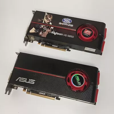 ATI Radeon HD 5850 Sapphire And Asus Video Graphic Cards 1GB GDDR5 2x Lot • $35