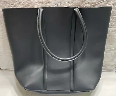 Women Black Leather Tote Bag Macy Good Condition 13 X 14  • $9.99