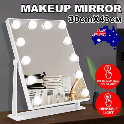 Hollywood Make Up Mirror 12 LED Standing Tabletop Vanity 360° Rotation Mirrors • $45.95