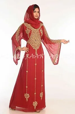 Royal Dubai Moroccan Abaya Kaftan Modern Islamic Farasha Long For Women Dresses • $48.94