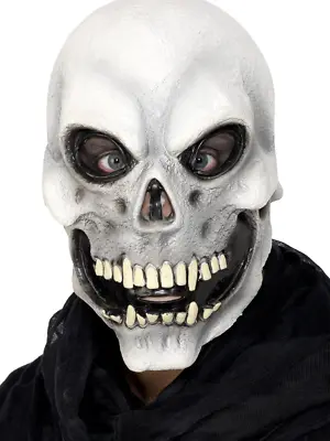 Evil Skeleton Skull Mask Mens Halloween Grim Reaper Fancy Dress Accessory New • £6.99