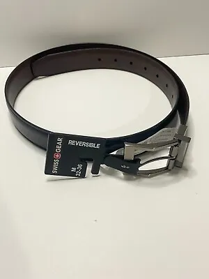 Swiss Gear Belt Men's Belt Size M Black Brown Reversible Buckle Belt B226 32-36 • $8.08