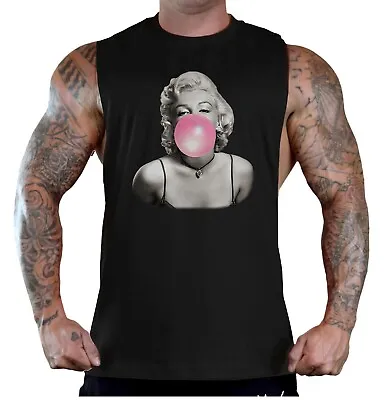 Men's Marilyn Monroe Bubblegum KT T128 Black T-Shirt Tank Top Hollywood Sexy Fun • $17.99