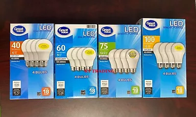 (4-Pack) Daylight Non-Dimmable Shatter Resistant LED Light Bulb ~ Last 18 Years  • $15.95