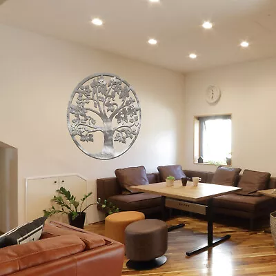 £155.22 • Buy Metal Tree Of Life Round Hanging Modern Wall Art Home Room Decor Gift For Her