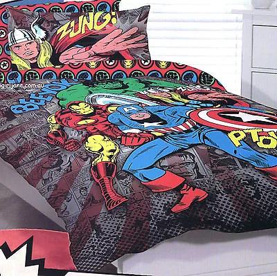 Avengers - Thor Hulk Ironman - Zung! - Single/Twin Bed Quilt Doona Duvet Cover • $38.58