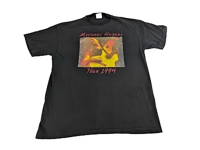 Rare Vintage Michael Hedges 1994 Tie Shirt Black Hanes Beefy T Large Acoustic • $59.99