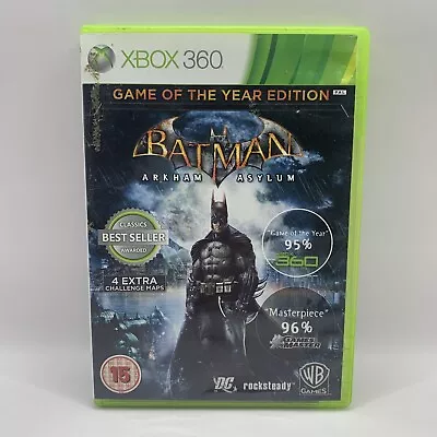 Batman Arkham Asylum Game Of The Year Edition Xbox 360 2010 Action-Adventure VGC • $9.95