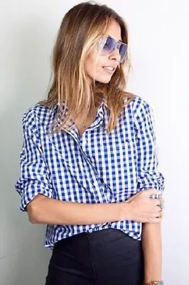 J. Crew Perfect Shirt In Blue Gingham 6 • $15