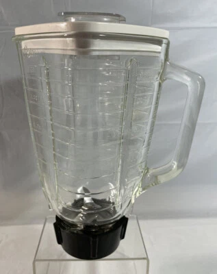$19.95 • Buy Oster Blender Glass 5 Cup Jar W/ Square White Lid Replacement