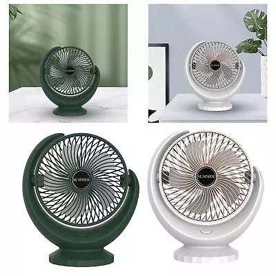 USB Table Fan Quiet 240° Wide Angle Air Supply For Summer Living Room Dorm • £13.24