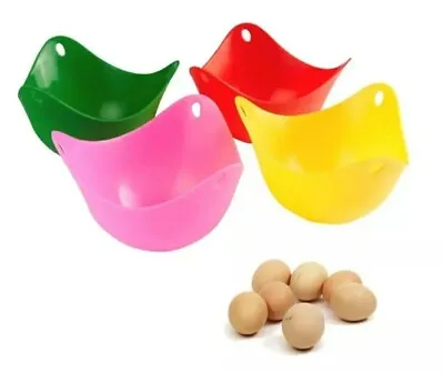 4 Pcs Silicone Egg Poacher Cup Poaching Pod Eggs Cooking Mould • £4.09