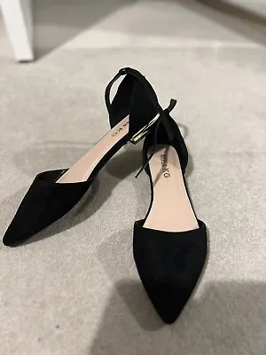Miss Kg Kurt Geiger Archer Ankle Strap Black Shoes Uk7/40 • £18