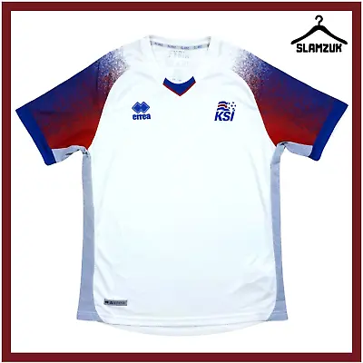 Iceland Football Shirt Errea Large Away Jersey KSI Fyrir Island 2018 2019 L58 • £44.99