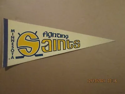 WHA Minnesota Fighting Saints Vintage Defunct 1970's Team Logo Hockey Pennant • $150