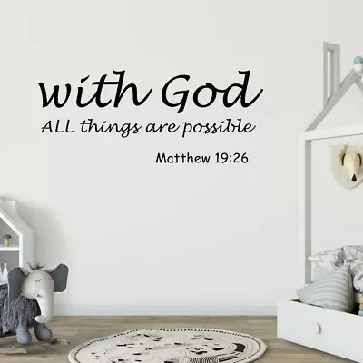 Bible Verse Wall Decals Stickers Decor Scripture Vinyl Art Quote Psalm 60cm GU • $5.92