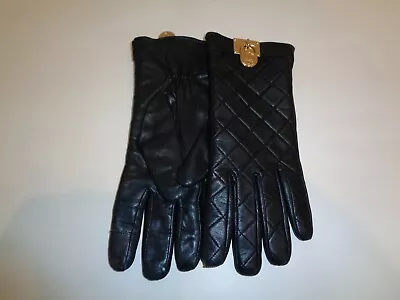 Michael Kors Size Medium Black Leather Womens Gloves  • $59.40